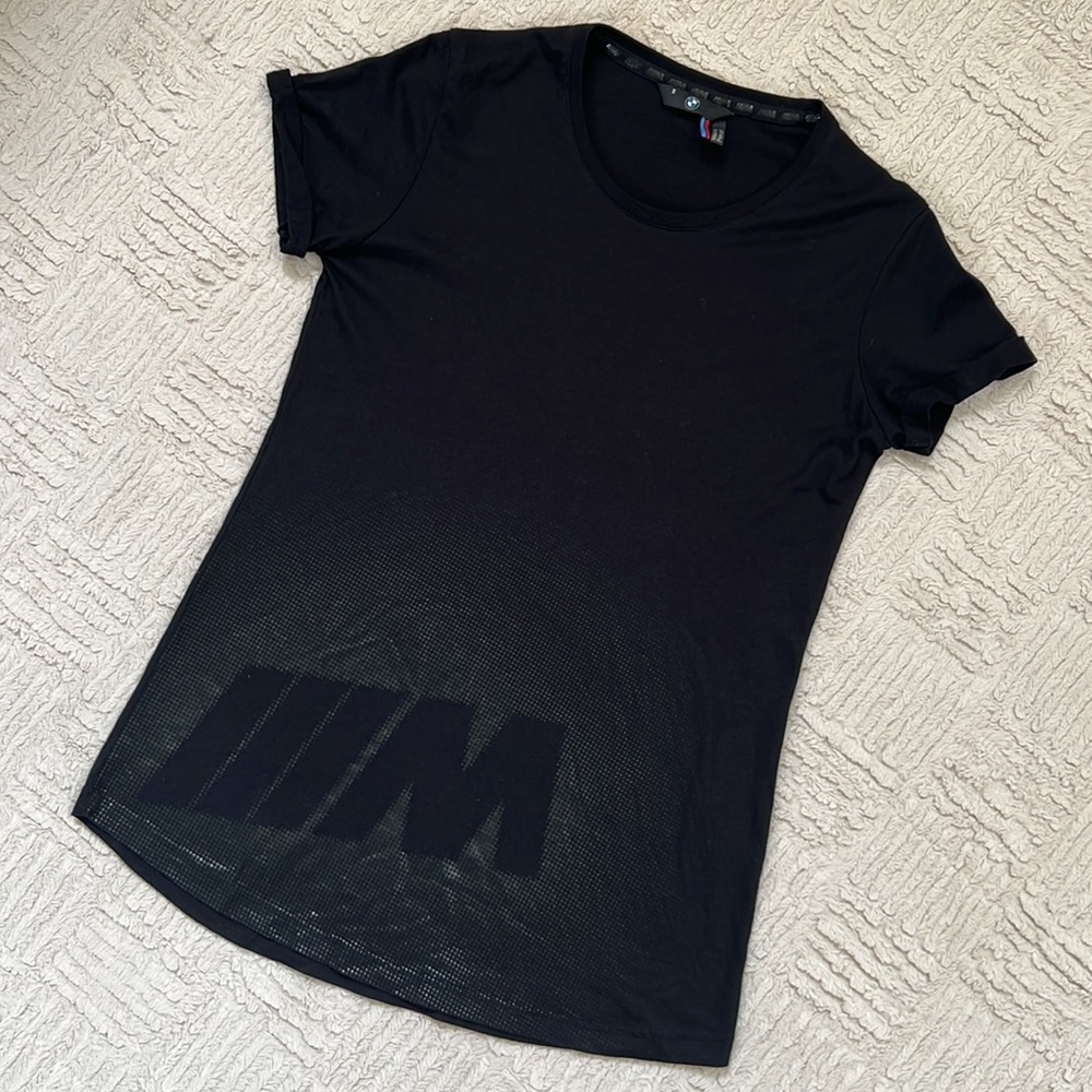 BMW ///M logo black crew neck short sleeve t-shirt Size Small